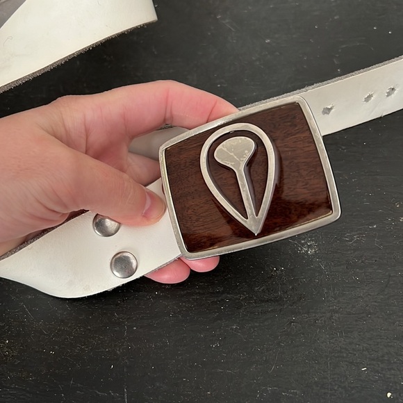 Nixon leather cream belt size L unisex - Picture 9 of 14